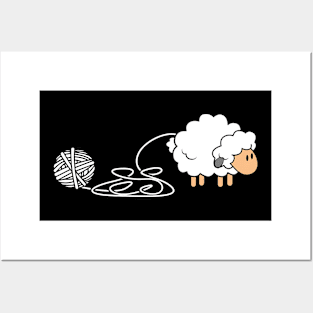 Knitting Crocheting Sheep Knitter Yarn Needle Posters and Art